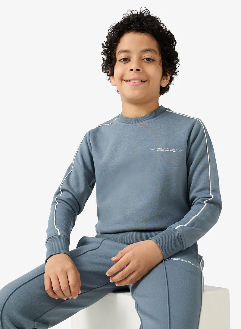 جاك وجونز جونيور تيشيرت جريكى برقبة دائرية للأطفال